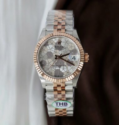 Rolex Datejust SS/RG Plated Flower Silver Dial CZ Diamonds 31mm Jub THBF Replica