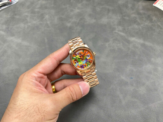 Rolex Day-Date 128235 RG Plated Puzzle Motif Dial 36mm Super Clone
