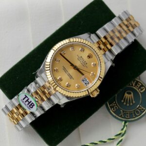 Alternative view of Rolex Datejust 278273 SS/YG Plated Champagne Dial CZ Diamonds 31mm Jub THBF Replica