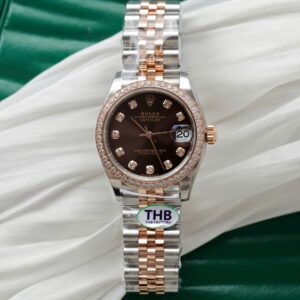 Rolex Datejust SS/RG Plated Chocolate Dial Diamonds 31mm Jub Replica