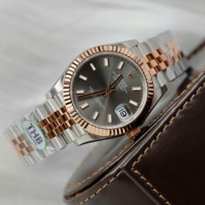 Alternative view of Rolex Datejust SS/RG Plated Grey Dial 31mm Jub THBF Replica