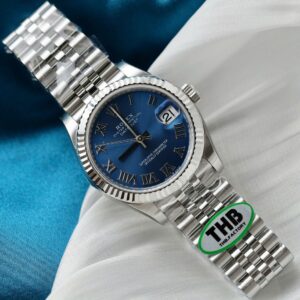 Alternative view of Rolex Datejust 316L Steel Blue Dial 31mm Jub THBF Replica