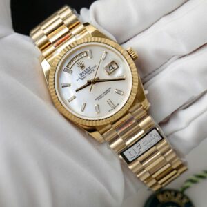 Alternative view of Rolex Day-Date YG Plated MOP Dial CZ Diamonds 36mm Super Clone