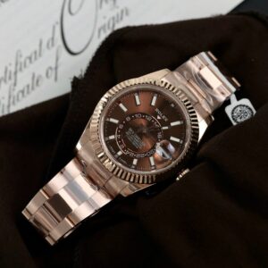 Alternative view of Rolex Sky-Dweller RG Plated Chocolate Dial 42mm Oyster Super Clone