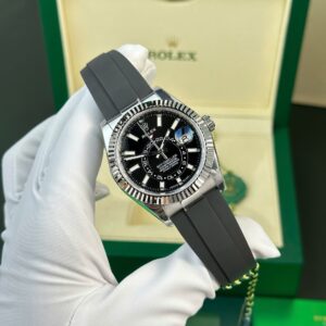 Rolex Sky-Dweller 904L Steel Black Dial 42mm Oysterflex Super Clone