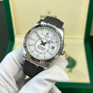 Alternative view of Rolex Sky-Dweller 904L Steel White Dial 42mm Oysterflex Super Clone