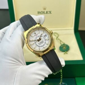 Rolex Sky-Dweller YG Plated White Dial 42mm Oysterflex Super Clone