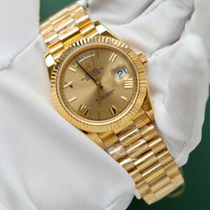 Rolex Day-Date 228238 YG Plated Champagne Roman Numeral Dial 40mm Super Clone
