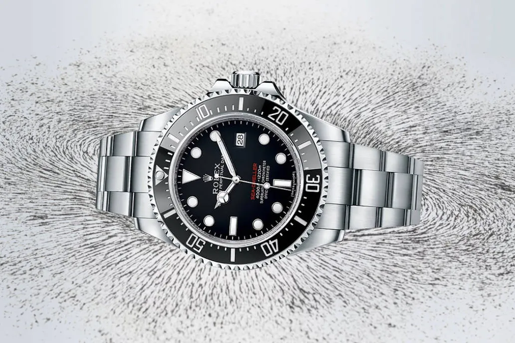 Anti-magnetic Rolex replica watch resisting magnetic fields, demonstrating protection for movements in everyday electronic environments.