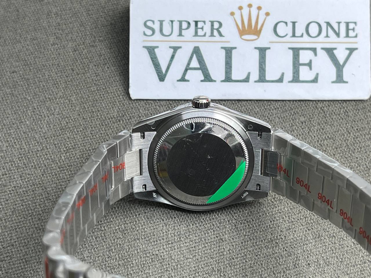 Rolex Day-Date 128236 904L Steel Ice Blue Dial CZ Diamonds 36mm Super Clone - Super Clone Valley detail view 3