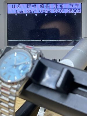 Rolex Day-Date 128236 904L Steel Ice Blue Dial CZ Diamonds 36mm Super Clone - Super Clone Valley detail view 4