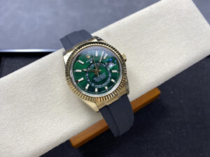 Rolex Sky-Dweller YG Plated Green Dial 42mm Oysterflex Super Clone