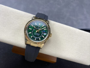 Alternative view of Rolex Sky-Dweller YG Plated Green Dial 42mm Oysterflex Super Clone