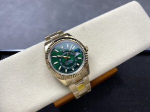 Rolex Sky-Dweller YG Plated Green Dial 42mm Oyster Super Clone