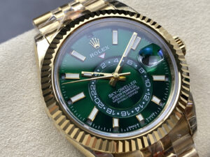 Alternative view of Rolex Sky-Dweller YG Plated Green Dial 42mm Jub Super Clone