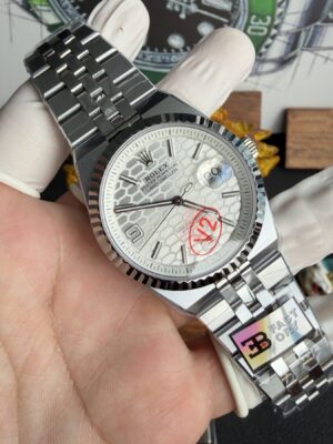 Alternative view of Rolex Land-Dweller 127334 904L Steel White Honeycomb-Motif Dial 40mm Super Clone