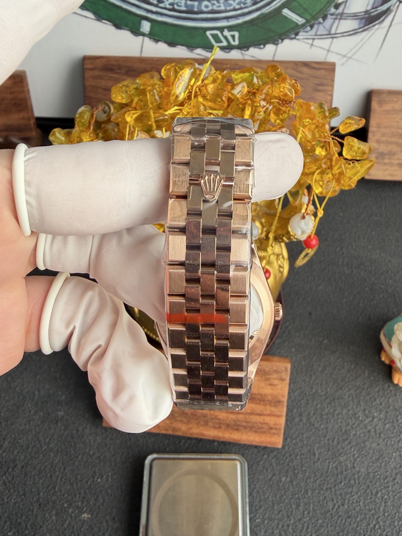 Rolex Land-Dweller 127335 Rose Gold White Honeycomb-Motif Dial 40mm Super Clone - Image 3