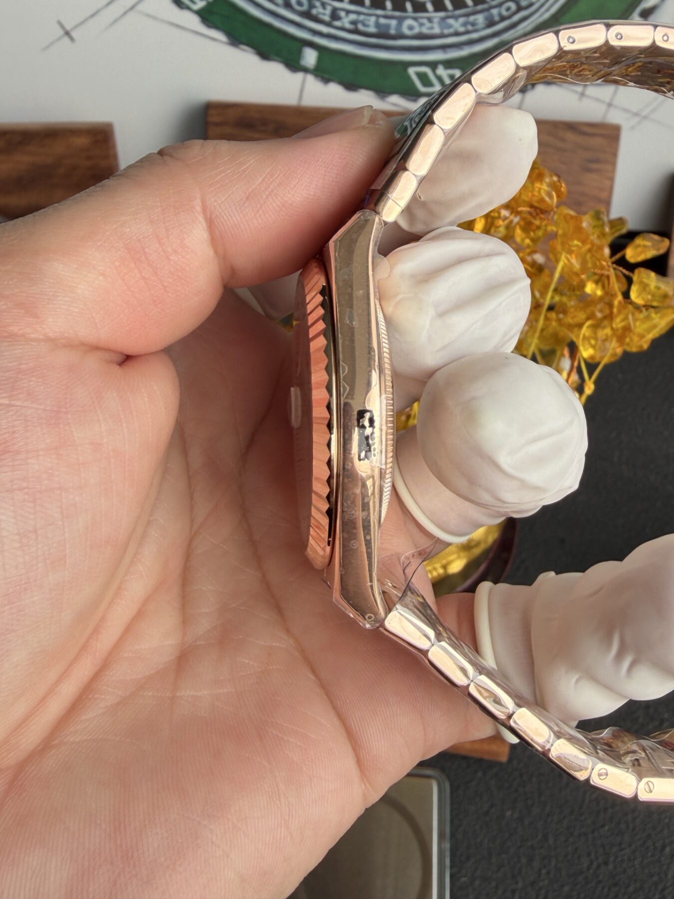 Rolex Land-Dweller 127335 Rose Gold White Honeycomb-Motif Dial 40mm Super Clone - Image 7