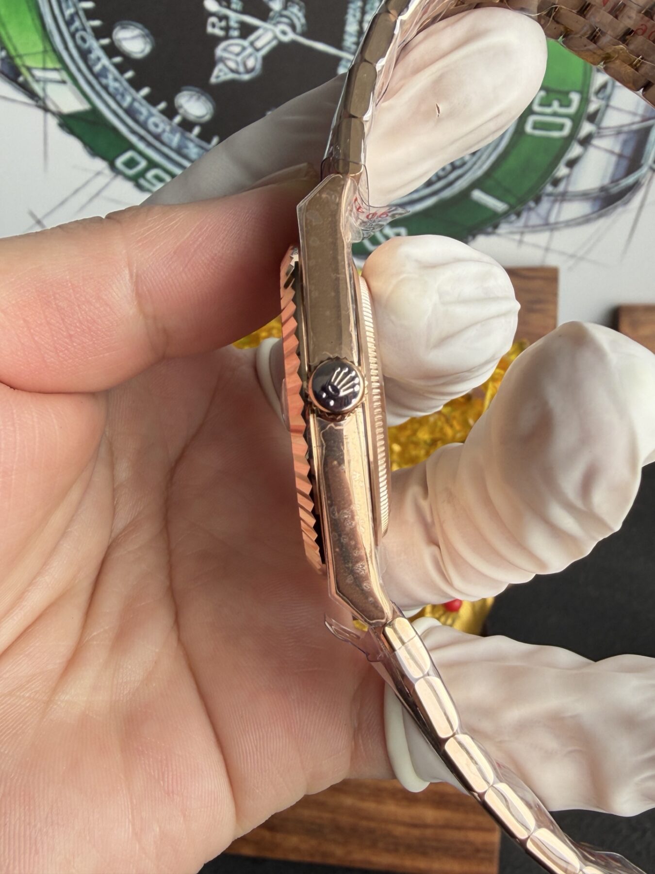 Rolex Land-Dweller 127335 Rose Gold White Honeycomb-Motif Dial 40mm Super Clone - Image 6