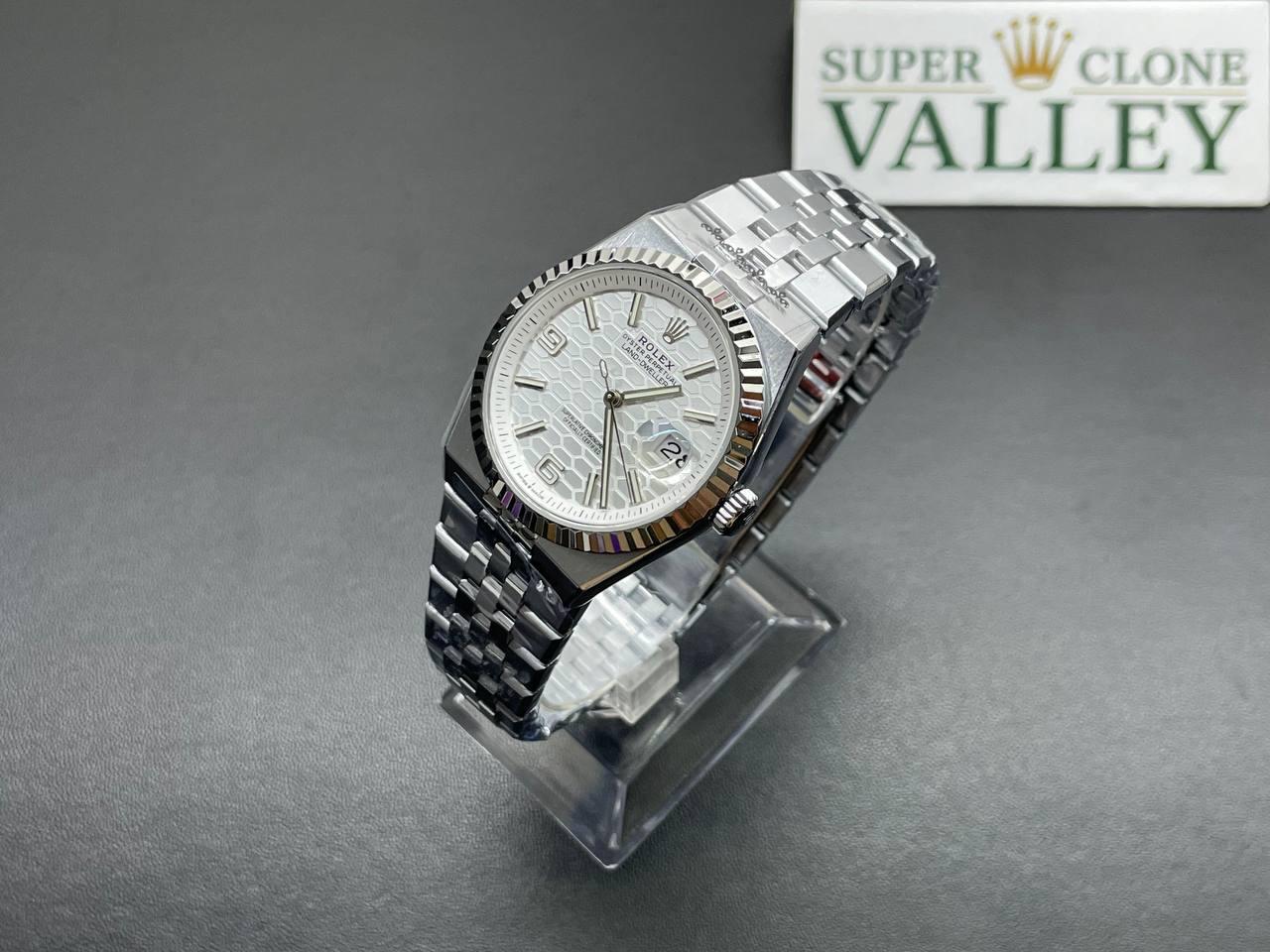 Rolex Land-Dweller 127334 White Honeycomb-Motif Dial 40mm Replica - Super Clone Valley detail view 1
